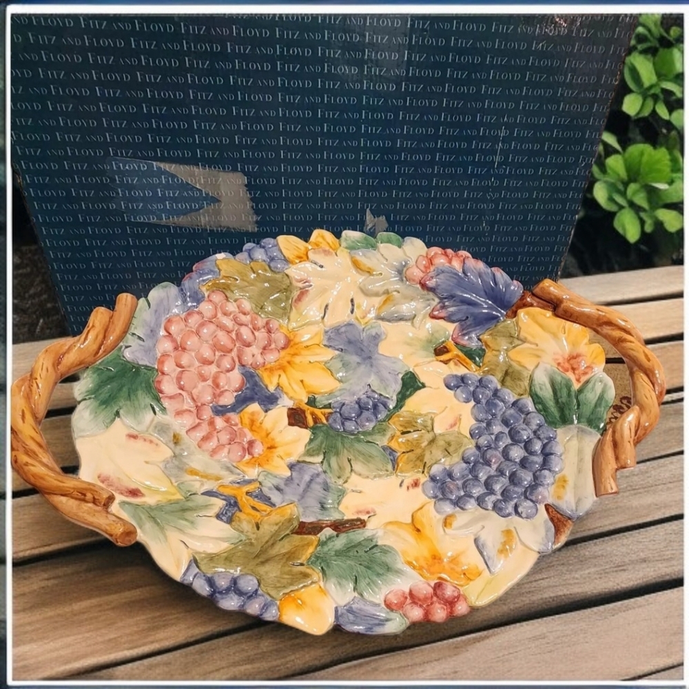 Fitz and Floyd Sonoma Large Serving Platter with Box 1999